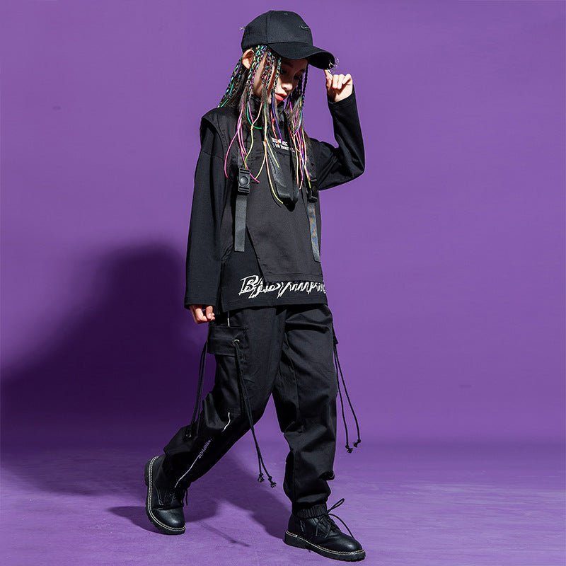 children hip hop clothes-Children Hip-hop Trendy Clothes Dark Costume-shopluxelook.store