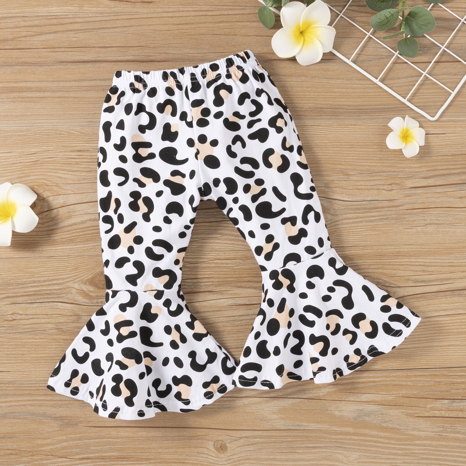 children leopard pants-Children Leopard Flared Pants Casual Suit-shopluxelook.store