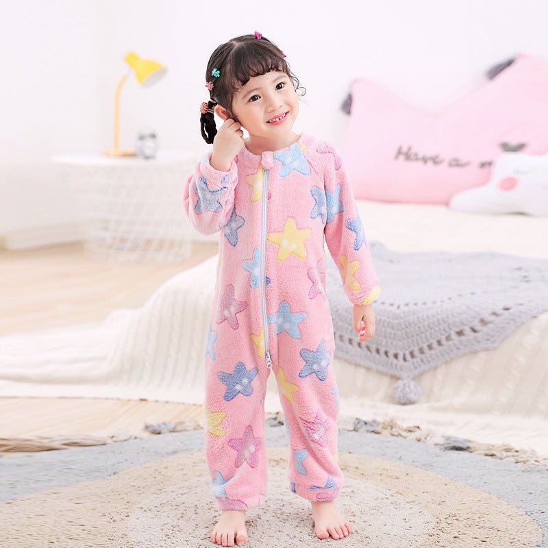 childrens autumn winter romper-Children's Autumn And Winter Flannel One-piece Romper-shopluxelook.store