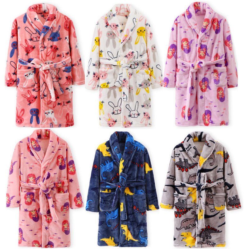 Children's Autumn And Winter Flannel Pajamas Home Clothes Boys And Girls - Luxury 0 by Shop Luxe Look