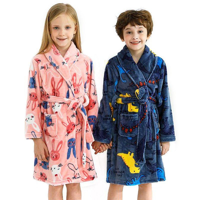 Children's Autumn And Winter Flannel Pajamas Home Clothes Boys And Girls - Luxury 0 by Shop Luxe Look