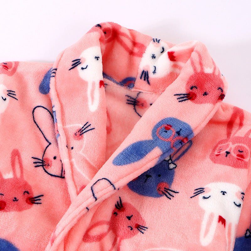 childrens pajamas-Children's Autumn And Winter Flannel Pajamas Home Clothes Boys And Girls-shopluxelook.store