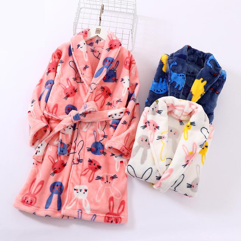 Children's Autumn And Winter Flannel Pajamas Home Clothes Boys And Girls-shopluxelook.store