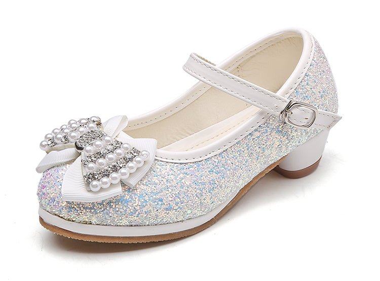 Children's bow high heel crystal shoes - Luxury 0 by Shop Luxe Look