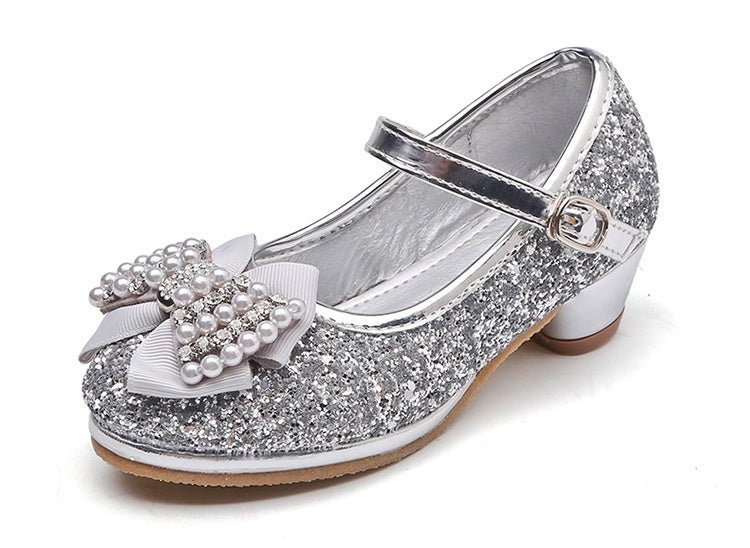 children's crystal shoes-Children's bow high heel crystal shoes-shopluxelook.store