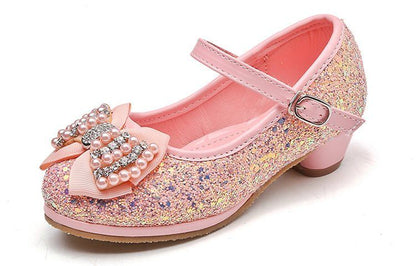 Children's bow high heel crystal shoes - Luxury 0 by Shop Luxe Look