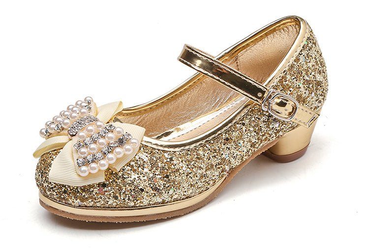 Children's bow high heel crystal shoes - Luxury 0 by Shop Luxe Look