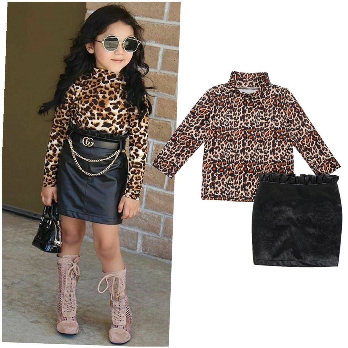 Children's Clothes Girls Leopard Print Long Sleeve Shirt - Luxury 0 by Shop Luxe Look