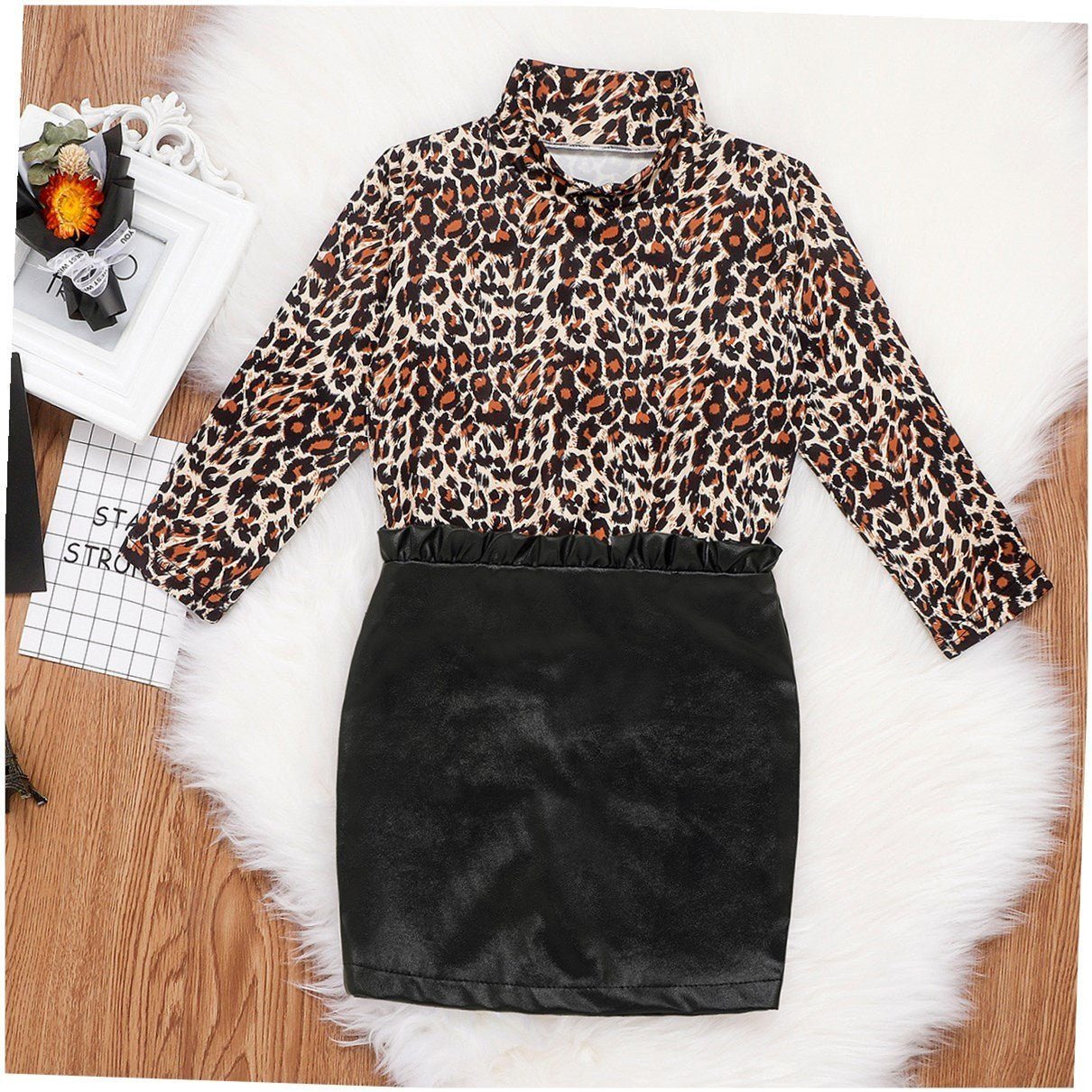 childrens clothes girls leopard print long sleeve shirt-Children's Clothes Girls Leopard Print Long Sleeve Shirt-shopluxelook.store