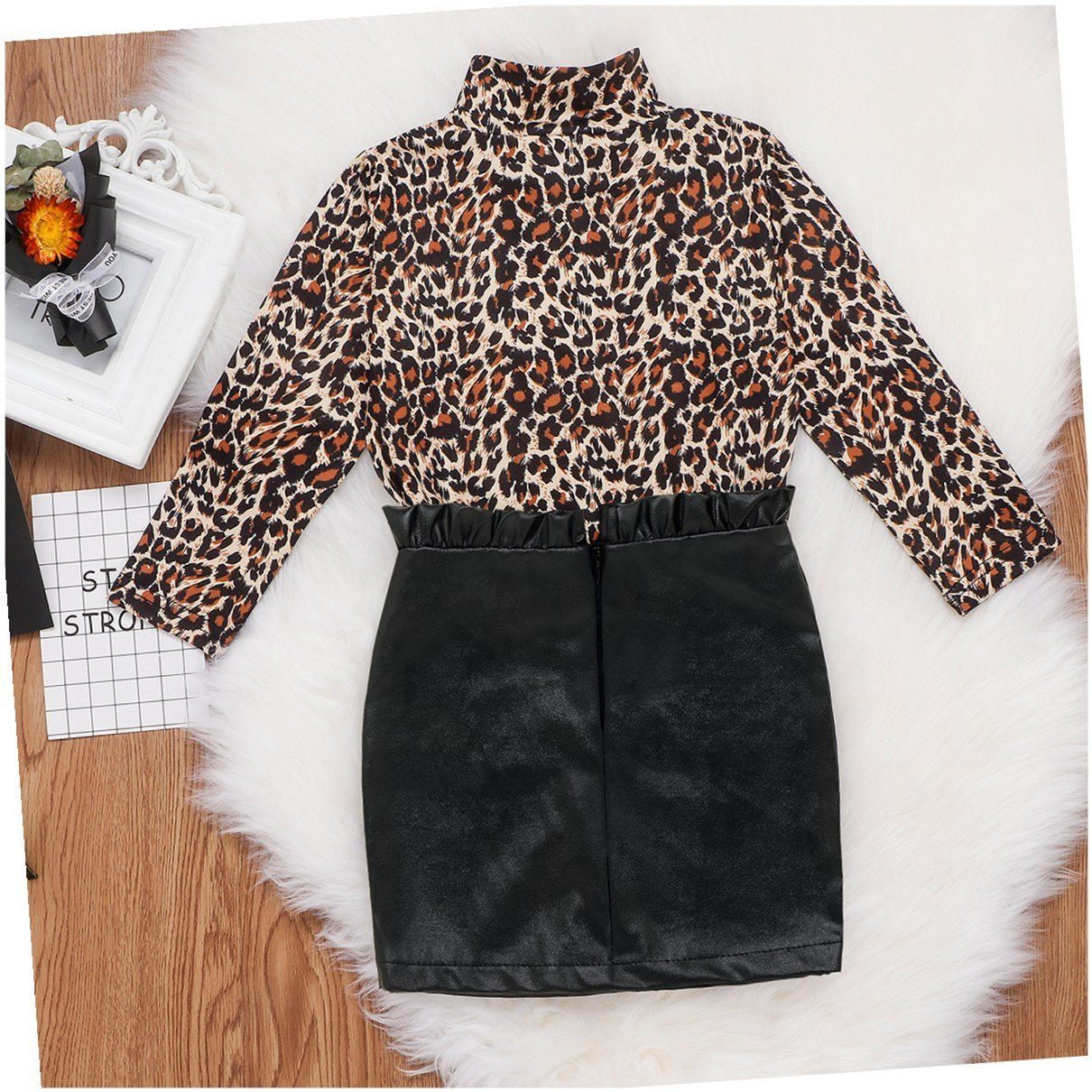 Children's Clothes Girls Leopard Print Long Sleeve Shirt - Luxury 0 by Shop Luxe Look