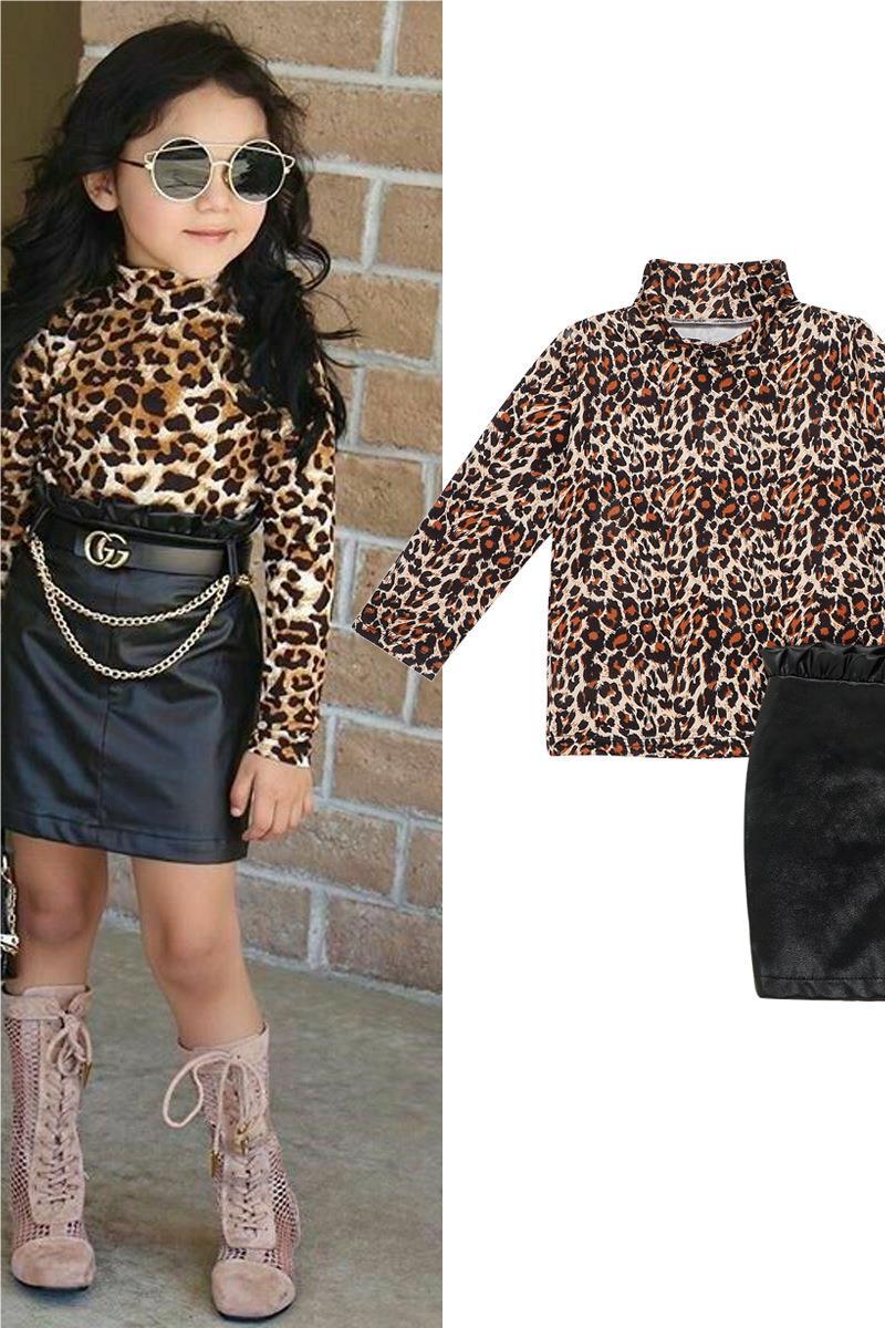 Children's Clothes Girls Leopard Print Long Sleeve Shirt-shopluxelook.store