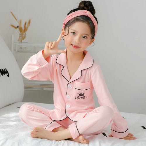 Children's Clothing Girls Cute Printing Long - sleeved Home Wear, Big Children's Thin Cotton Pajamas Set - Luxury 0 by Shop Luxe Look