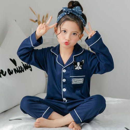 Children's clothing-Children's Clothing Girls Cute Printing Long-sleeved Home Wear, Big Children's Thin Cotton Pajamas Set-shopluxelook.store