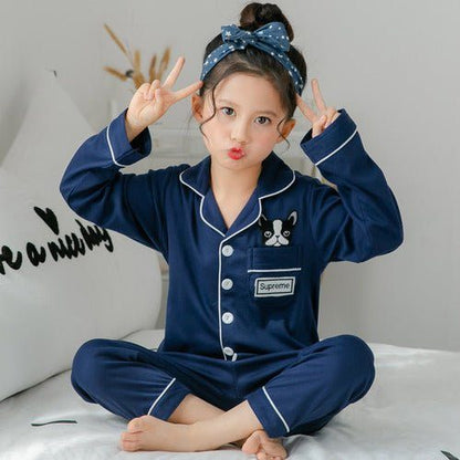 Children's Clothing Girls Cute Printing Long - sleeved Home Wear, Big Children's Thin Cotton Pajamas Set - Luxury 0 by Shop Luxe Look