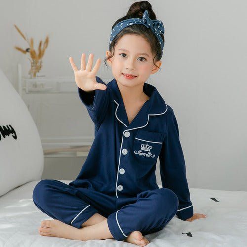 Children's clothing-Children's Clothing Girls Cute Printing Long-sleeved Home Wear, Big Children's Thin Cotton Pajamas Set-shopluxelook.store