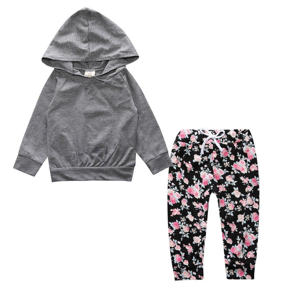 children's clothing-Children's Clothing New Middle And Small Children Autumn Floral Two-Piece Set-shopluxelook.store