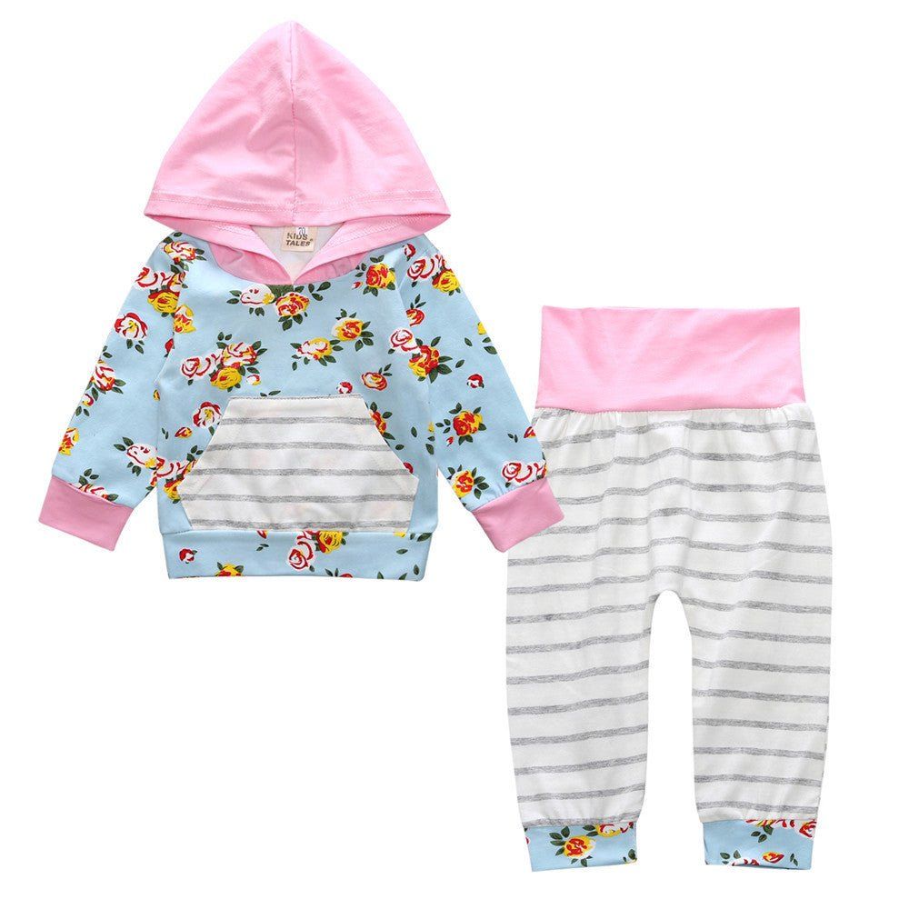 children's clothing-Children's Clothing New Middle And Small Children Autumn Floral Two-Piece Set-shopluxelook.store