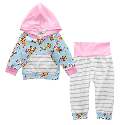 Children's Clothing New Middle And Small Children Autumn Floral Two - Piece Set - Luxury 0 by Shop Luxe Look