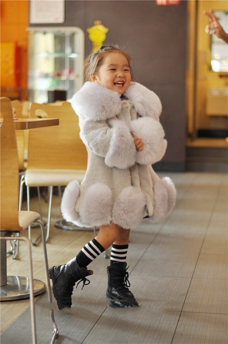 children's faux fur coat-Children's Faux Fur Coat Parent-Child Coat-shopluxelook.store