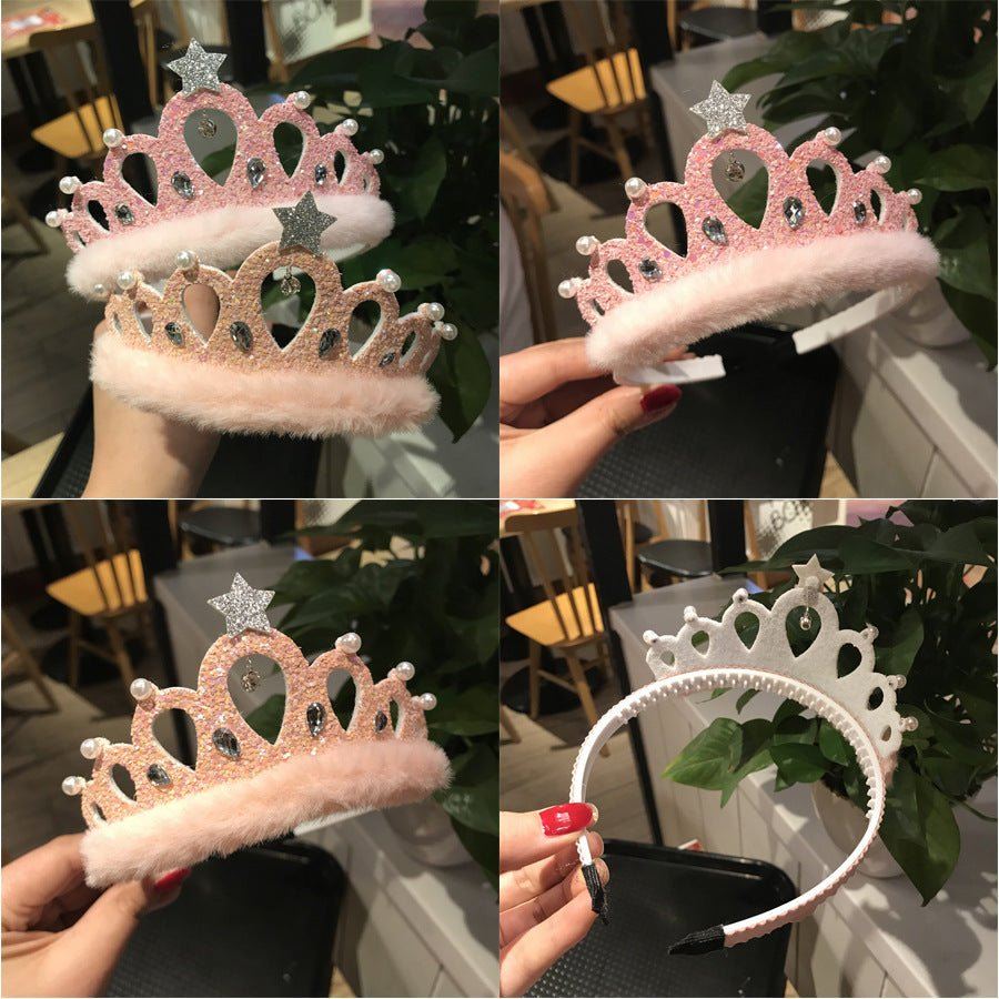 childrens hair accessories-Children's Hair Accessories New Sequined Crystal Crown Girls-shopluxelook.store