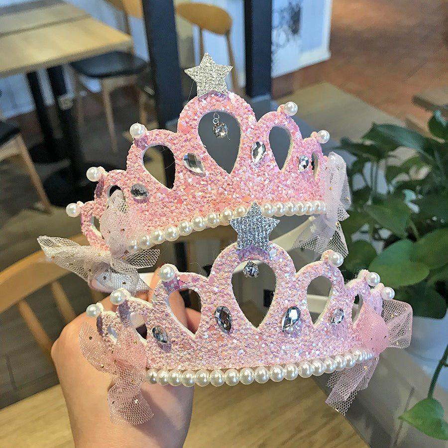 childrens hair accessories-Children's Hair Accessories New Sequined Crystal Crown Girls-shopluxelook.store