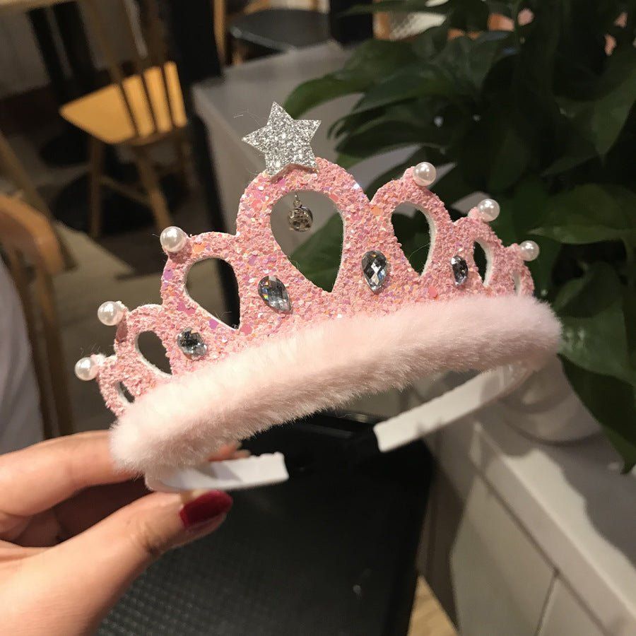 childrens hair accessories-Children's Hair Accessories New Sequined Crystal Crown Girls-shopluxelook.store