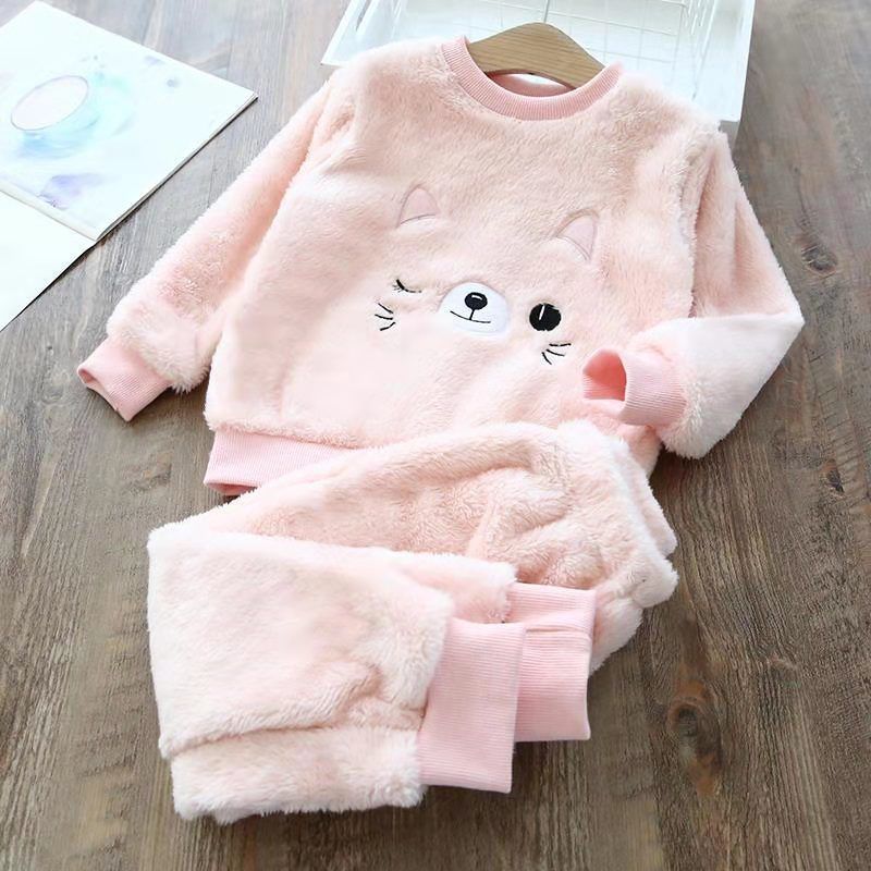 Children's Plush Thick Coral Fleece Home Clothes-shopluxelook.store