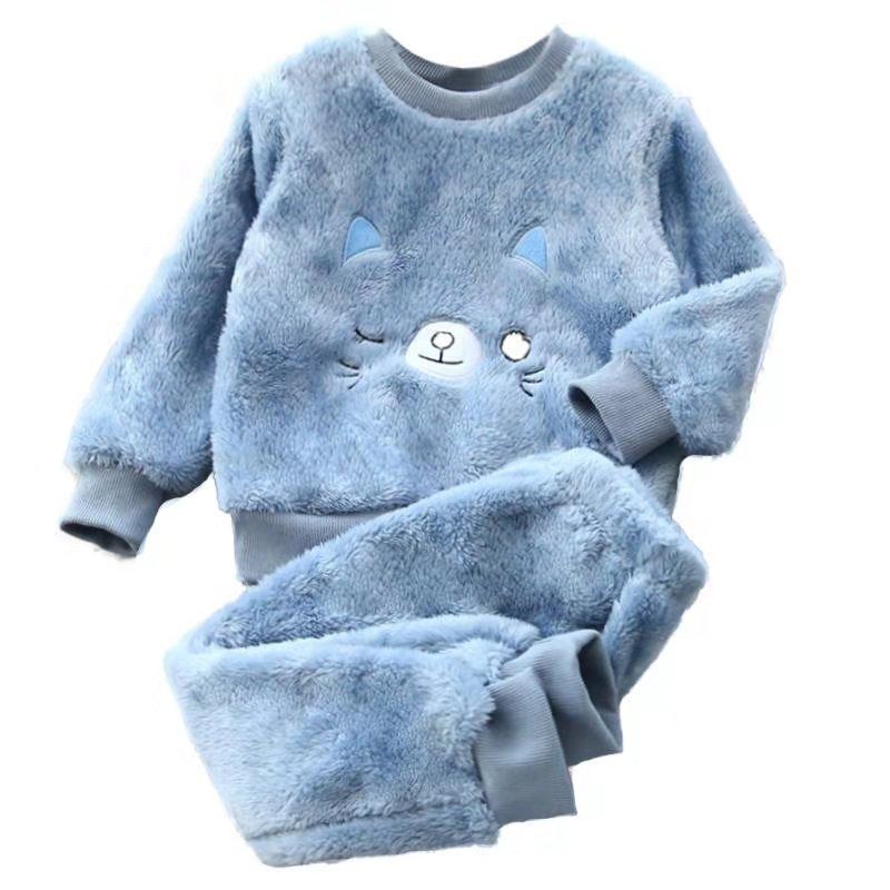 Children's Plush Thick Coral Fleece Home Clothes-shopluxelook.store