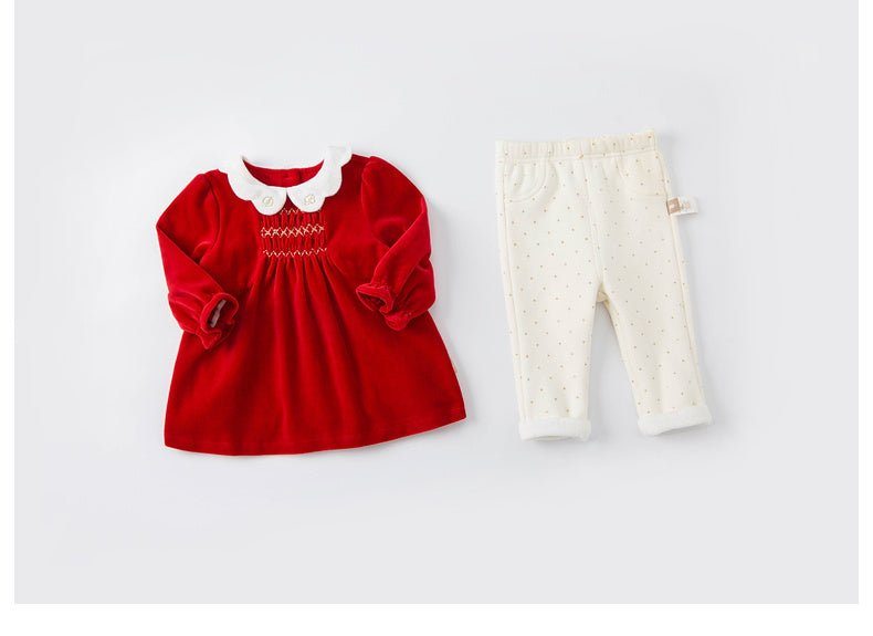 children's suit-Children's Suit Baby Girl Western Style Two-piece Plus Velvet Clothes-shopluxelook.store