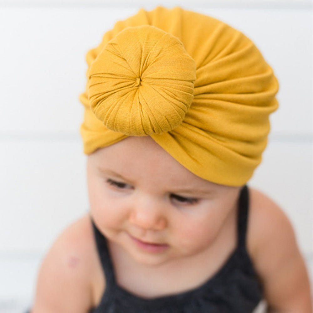 children's turban hat-Children's turban hat baby knotted Indian beanie-shopluxelook.store