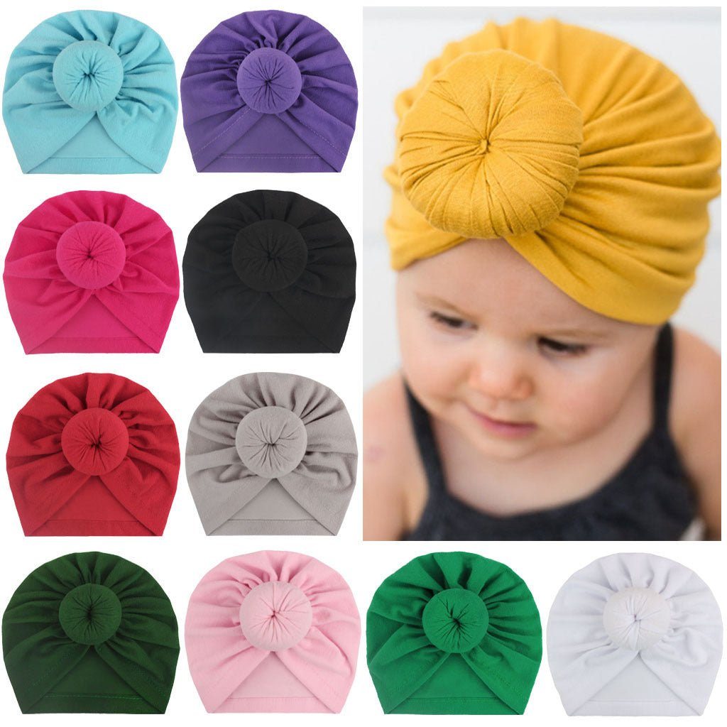 children's turban hat-Children's turban hat baby knotted Indian beanie-shopluxelook.store