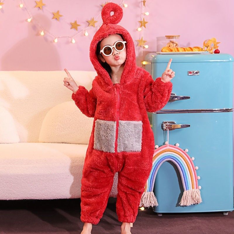 Coral fleece pajamas-Coral Fleece Boys And Girls Anti-kick Thickened Home Pajamas-shopluxelook.store