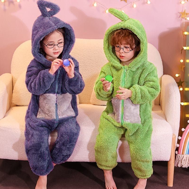 Coral fleece pajamas-Coral Fleece Boys And Girls Anti-kick Thickened Home Pajamas-shopluxelook.store