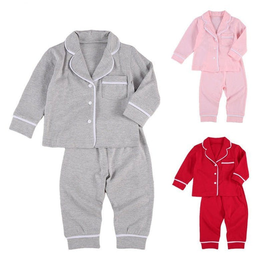 Cotton Two Piece Pajama Sets Toddler Kids Baby Girl Boy - Luxury 0 by Shop Luxe Look