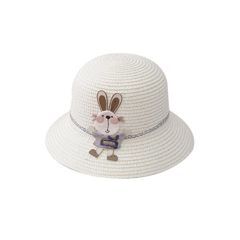 Cute Rabbit Decoration Bag Two - Piece Straw Hat - Luxury 0 by Shop Luxe Look