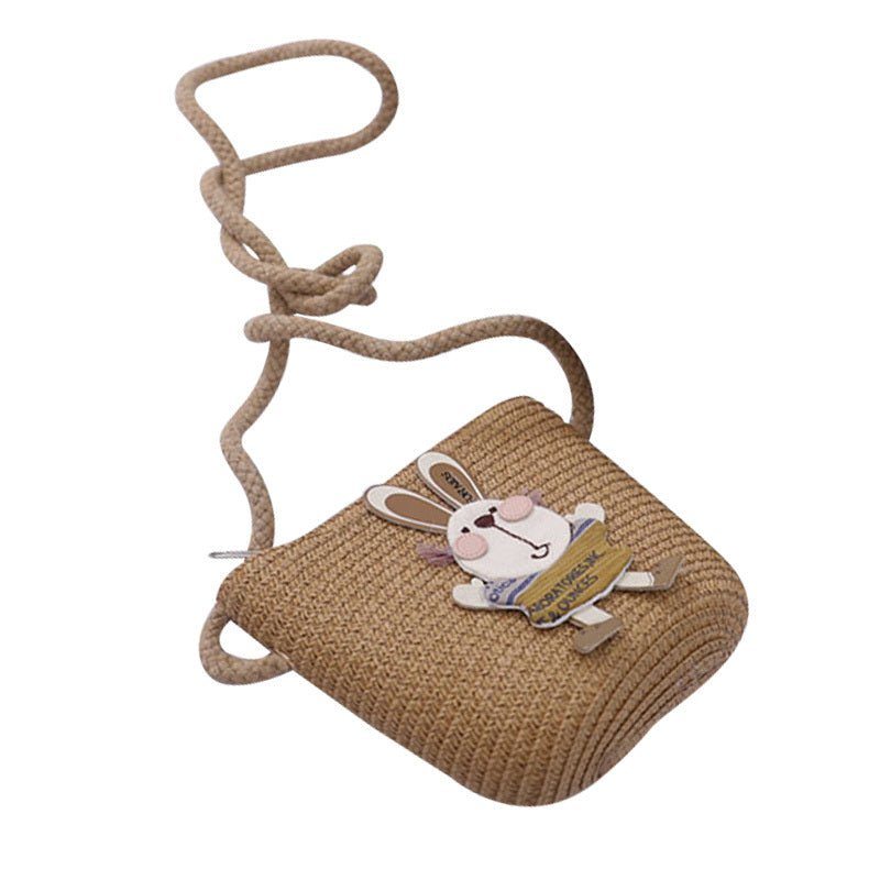 Cute Rabbit Decoration Bag Two - Piece Straw Hat - Luxury 0 by Shop Luxe Look