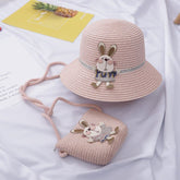 Cute Rabbit Decoration Bag Two - Piece Straw Hat - Luxury 0 by Shop Luxe Look