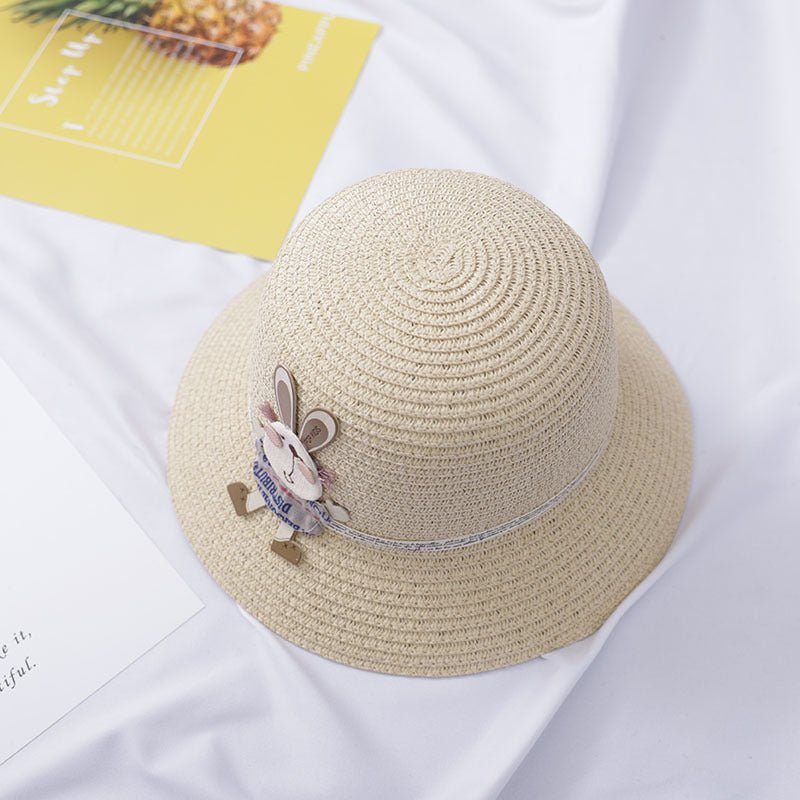 Cute Rabbit Decoration Bag Two - Piece Straw Hat - Luxury 0 by Shop Luxe Look