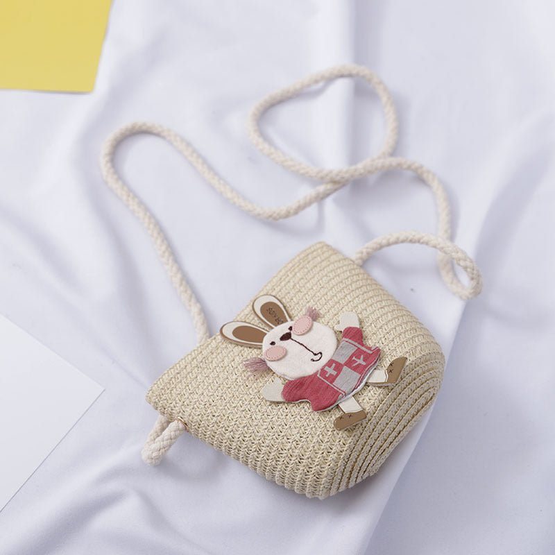 cute rabbit decoration bag-Cute Rabbit Decoration Bag Two-Piece Straw Hat-shopluxelook.store