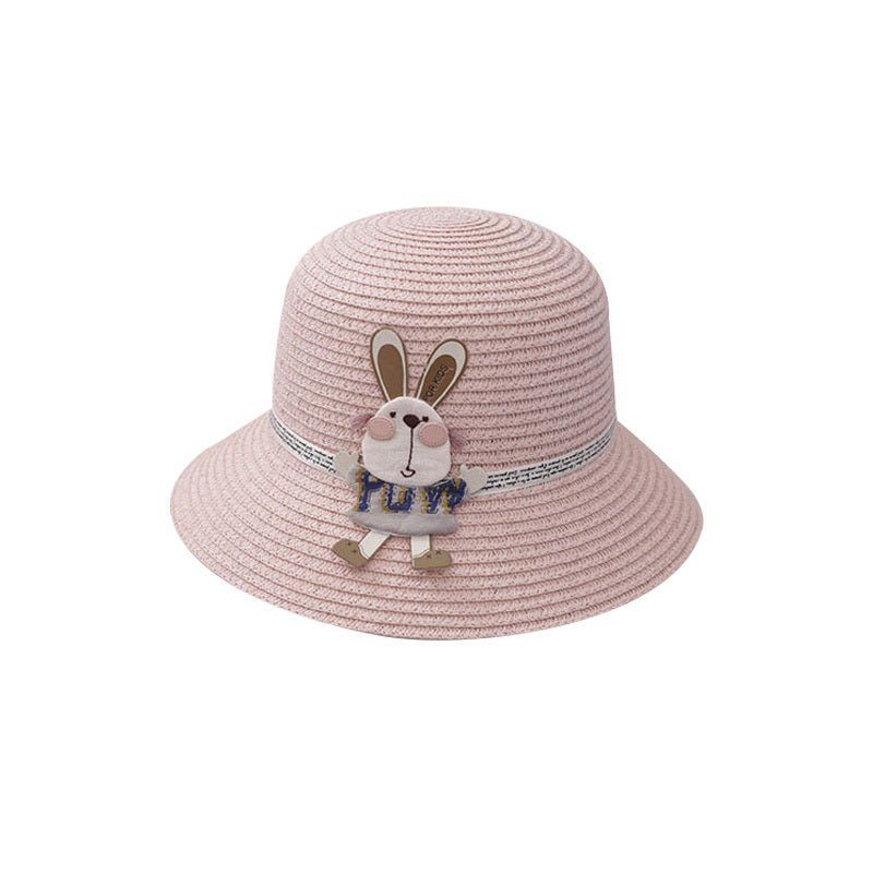 Cute Rabbit Decoration Bag Two - Piece Straw Hat - Luxury 0 by Shop Luxe Look