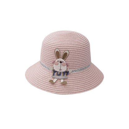 Cute Rabbit Decoration Bag Two - Piece Straw Hat - Luxury 0 by Shop Luxe Look