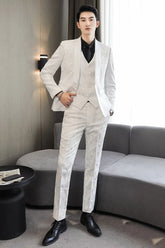 Wedding Embossed Dress Suit Three-piece Suit For Men shopluxelook.store