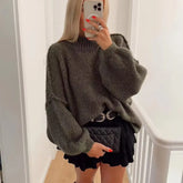 Casual All-match Round Neck Long Sleeve Knitted Sweater shopluxelook.store