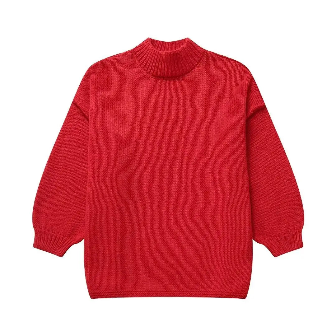 Casual All-match Round Neck Long Sleeve Knitted Sweater shopluxelook.store