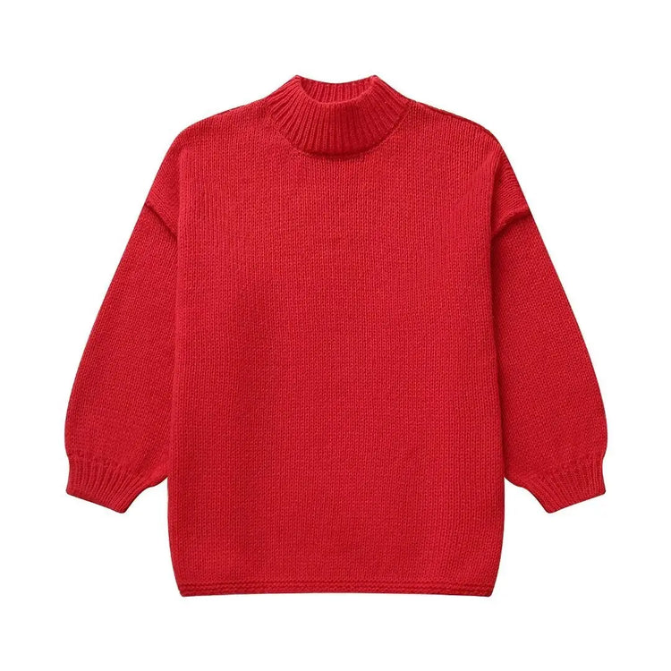 Casual All-match Round Neck Long Sleeve Knitted Sweater shopluxelook.store