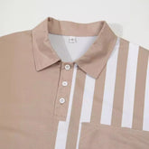 Striped Printing Lapel Polo Shirt Men shopluxelook.store