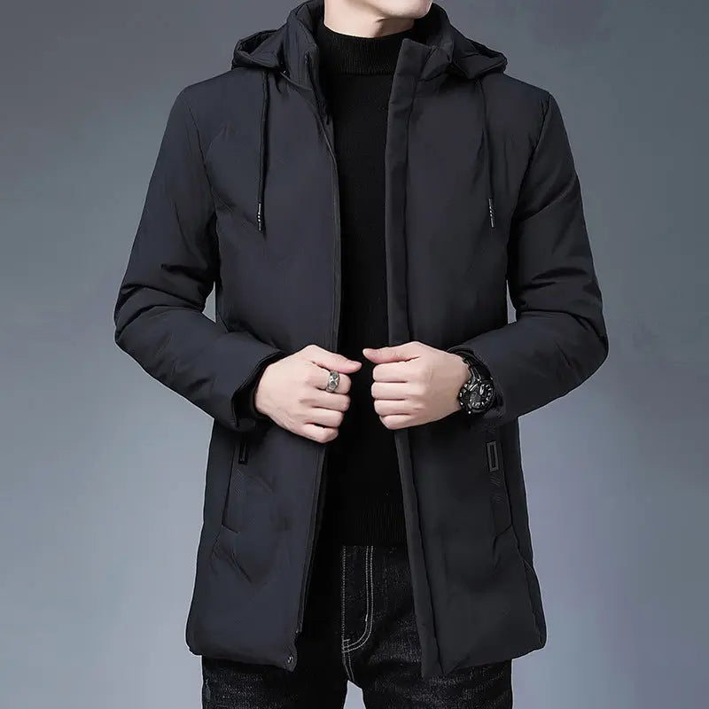 Casual Thickening Mid-length Hooded Detachable Warm-keeping Cotton Clothing shopluxelook.store