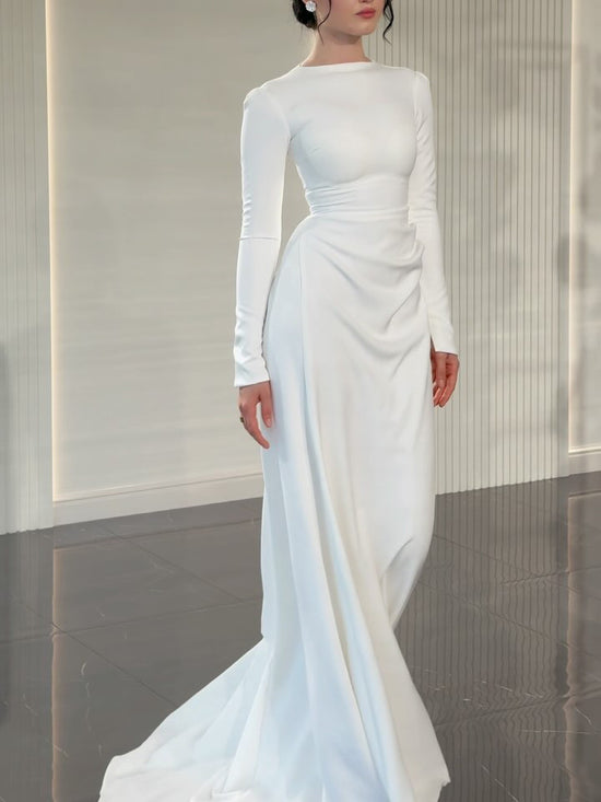 White Long Sleeve Maxi Dress