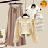 Three-piece Vest Thickened Sweater Wide-leg Pants Women&