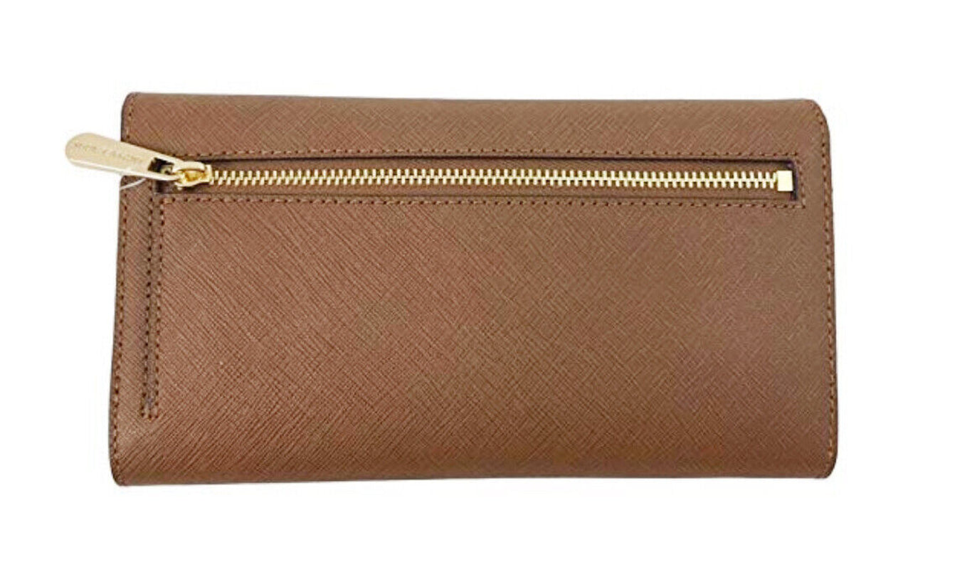 Michael Kors Jet Set Travel Large Trifold Wallet Signature MK Brown Bl